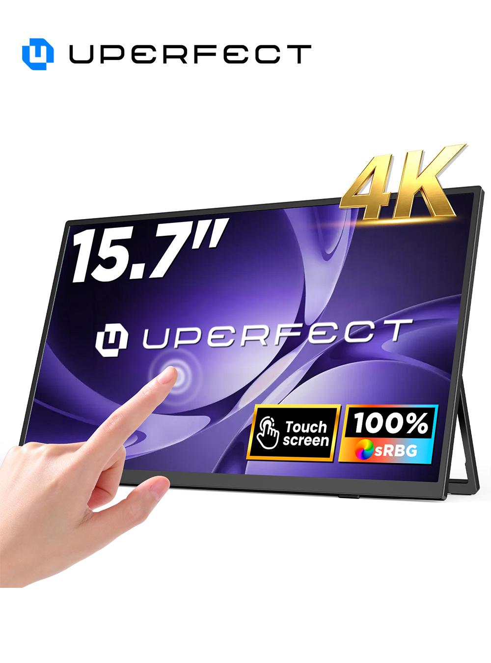 Portable Touchscreen Monitor For Laptop - UPERFECT 4K UHD Portable Monitor 15.6”