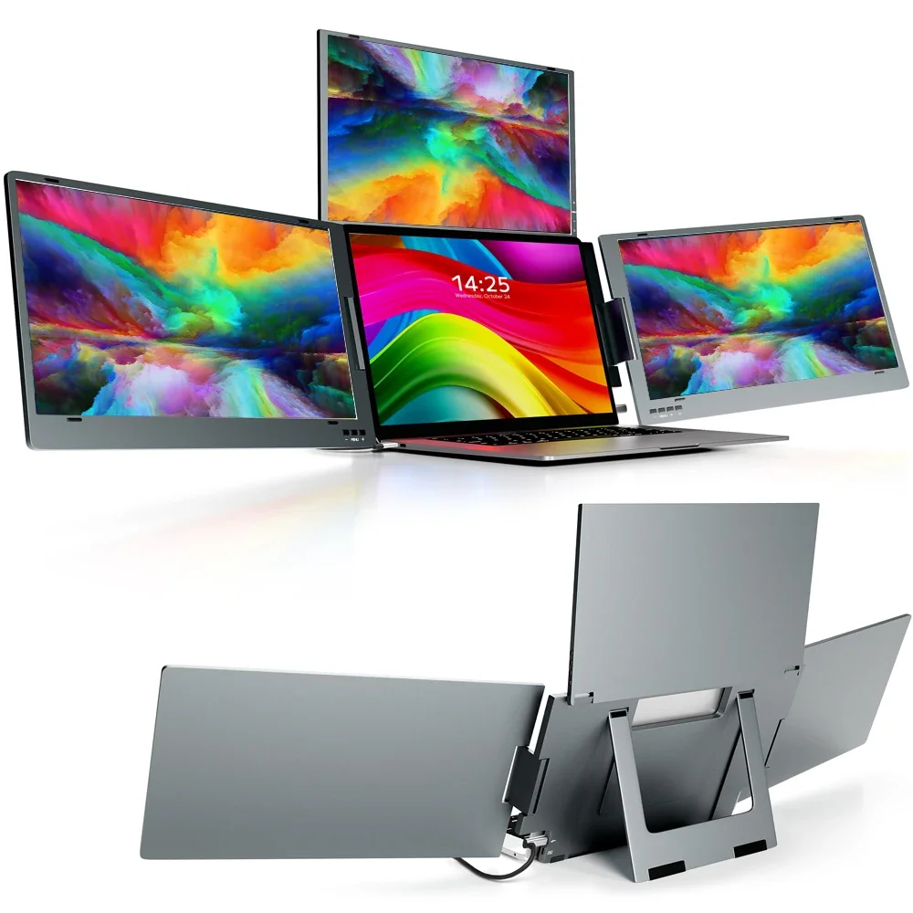 Triple Screen Laptop Monitor Foldable - Trible-Screen 14