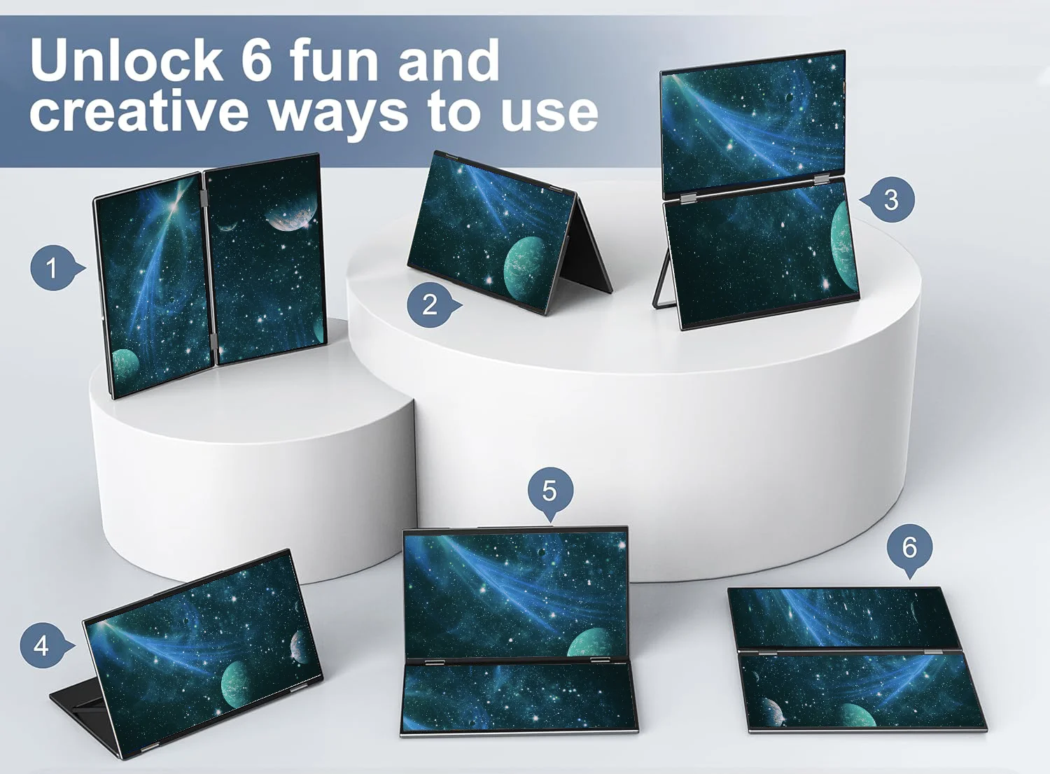 Triple Screen Laptop Monitor Foldable - 2026 15.6 Inch Portable Laptop Triple