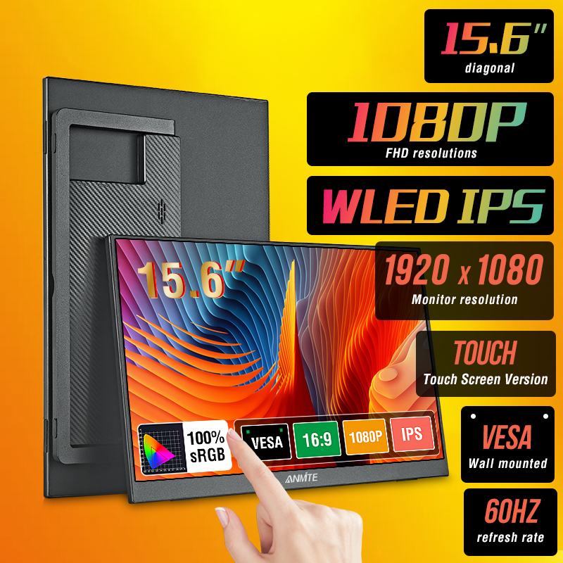 Portable Monitor 15.6 Inch 1080P Type C - 15.6 Inch Touch Portable Monitor ADS-IPS