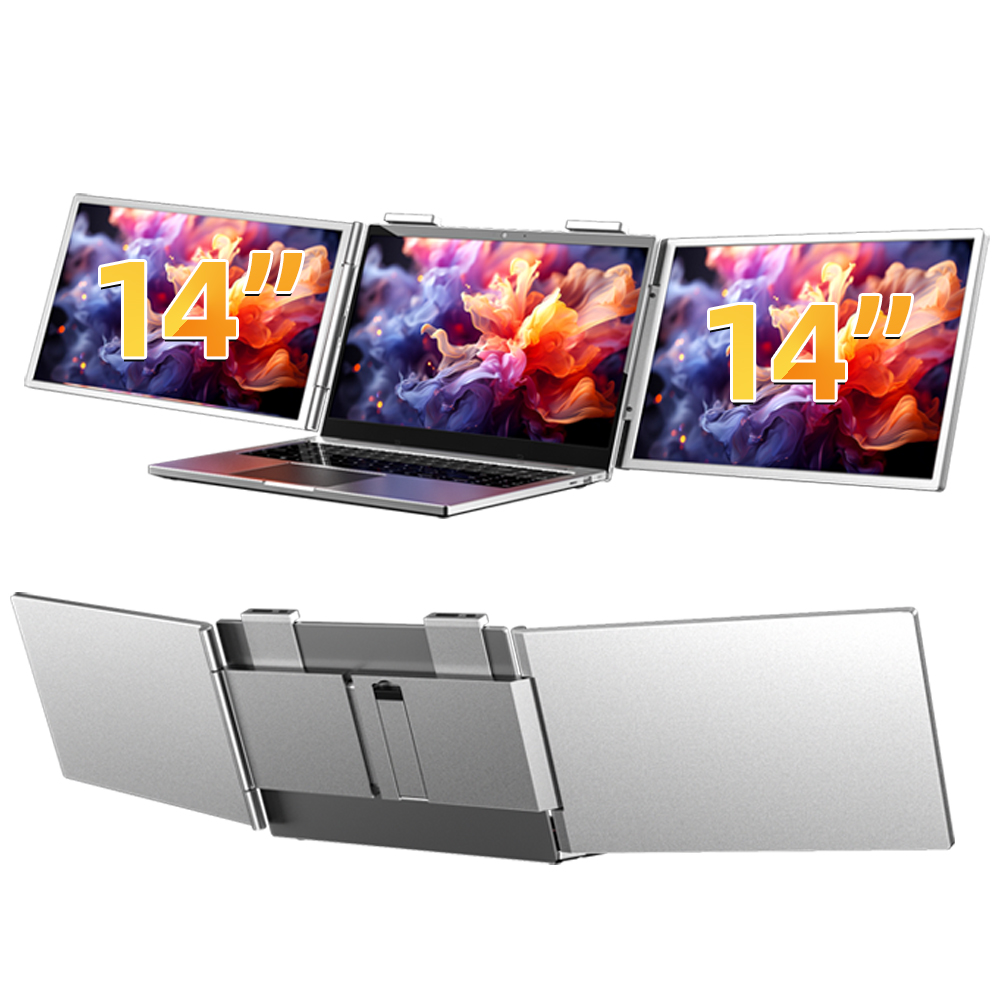 Triple Screen Laptop Monitor Foldable - 14'' OEM S3 Triple Screen Gaming