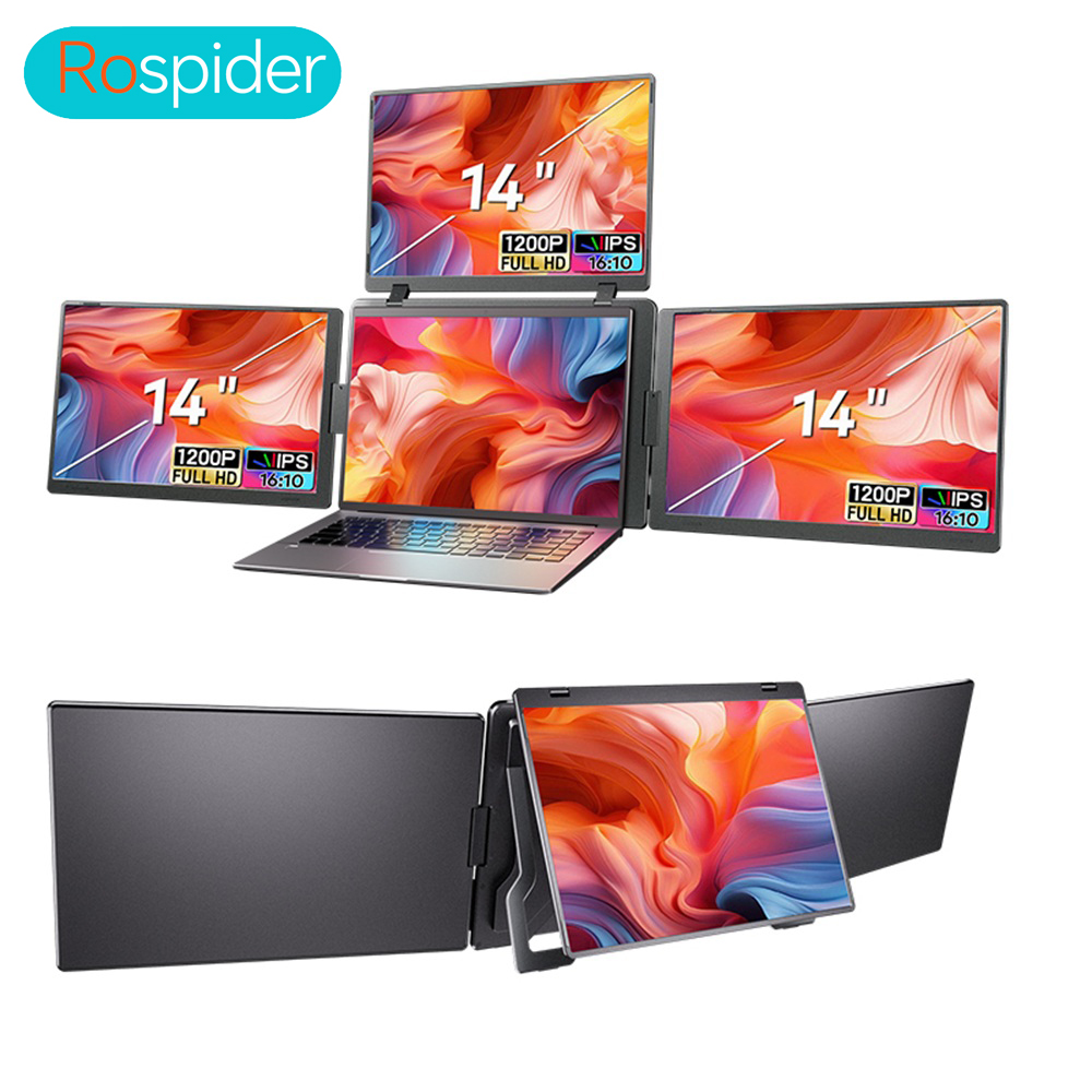 Triple Screen Laptop Monitor Foldable - Rospider 14 to 18.5 inch Triple