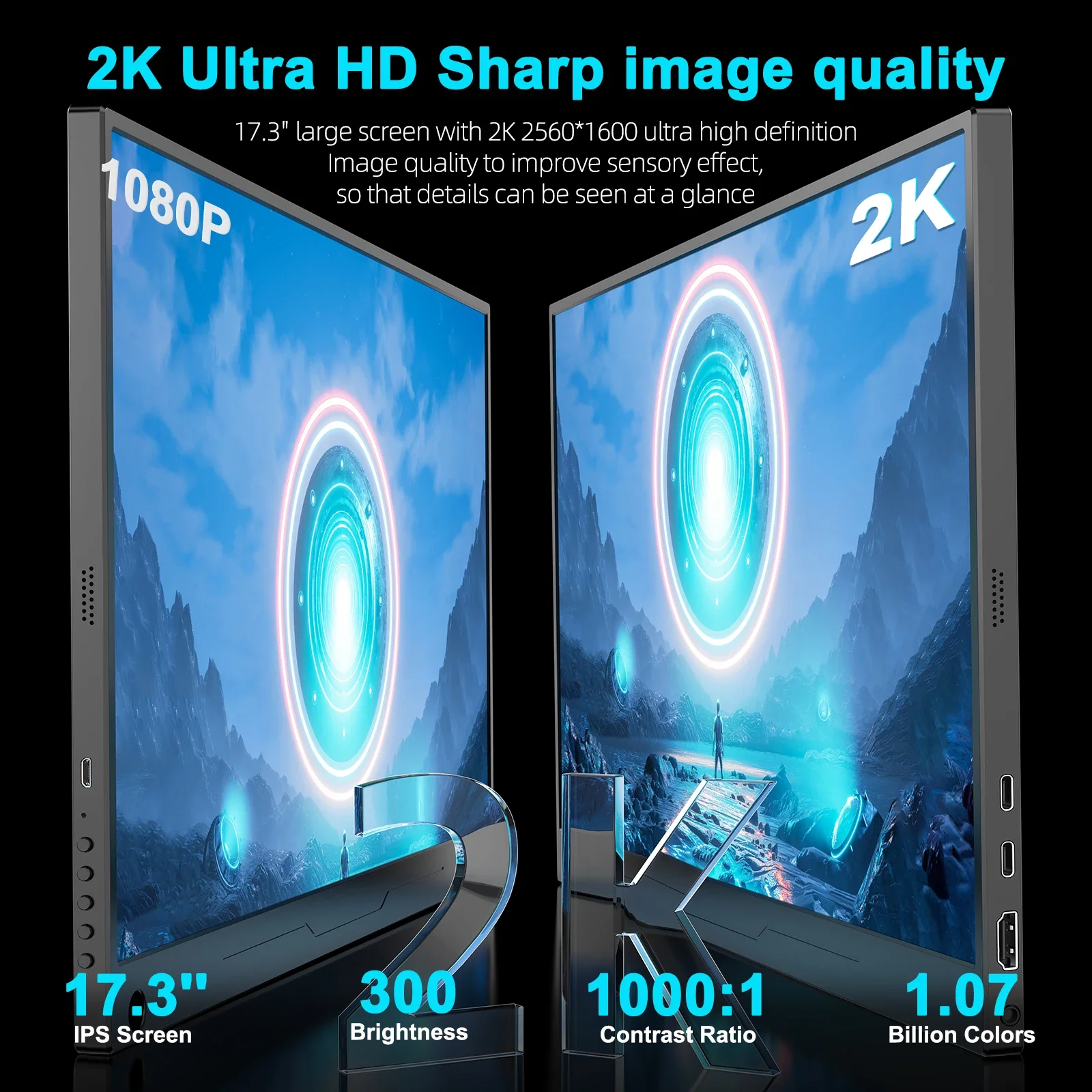 17.3 Inch 2K 144Hz Portable Ga - Portable Gaming Monitor 144Hz 17.3 Inch 评论和价格