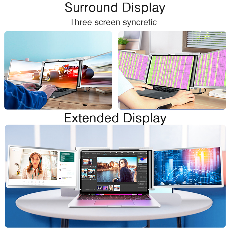 Portable Monitor for Laptop Du - Triple Screen Laptop Monitor Foldable 评论和价格