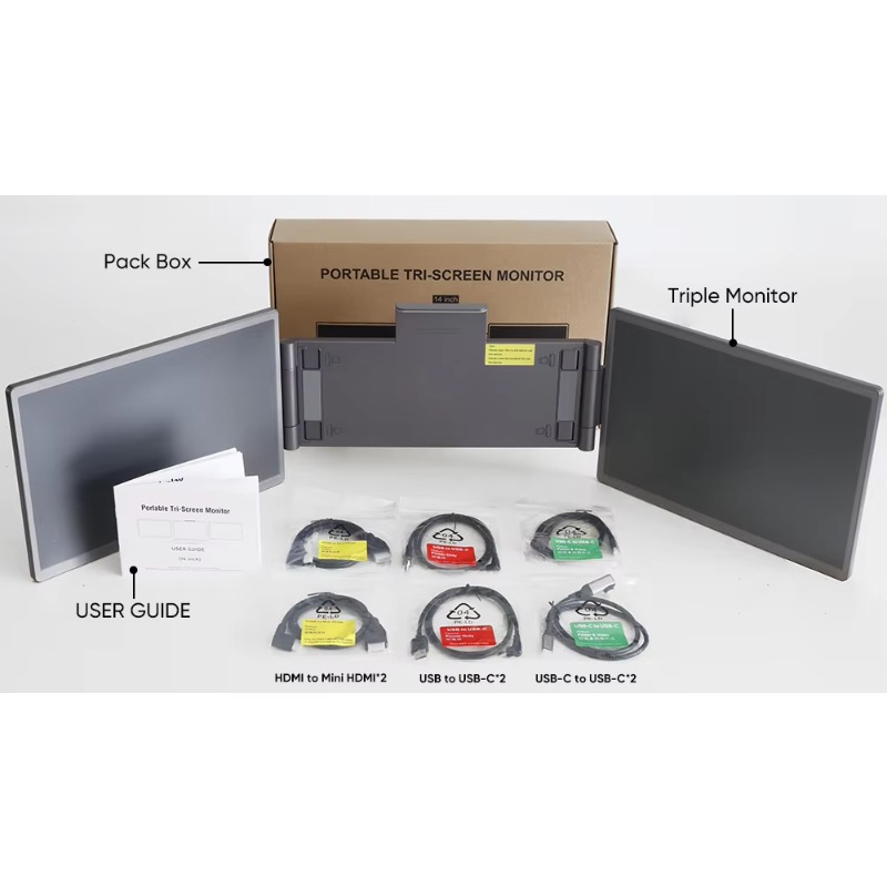 Best Seller SIBOLAN 14 Inch Tr - Dual Screen Portable Monitor Extender 评论和价格