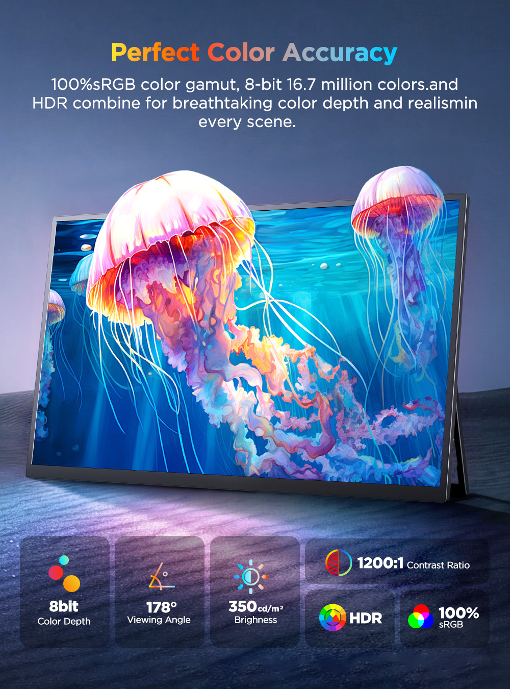 UPERFECT 4K Portable Monitor T - Portable Touchscreen Monitor For Laptop 评论和价格