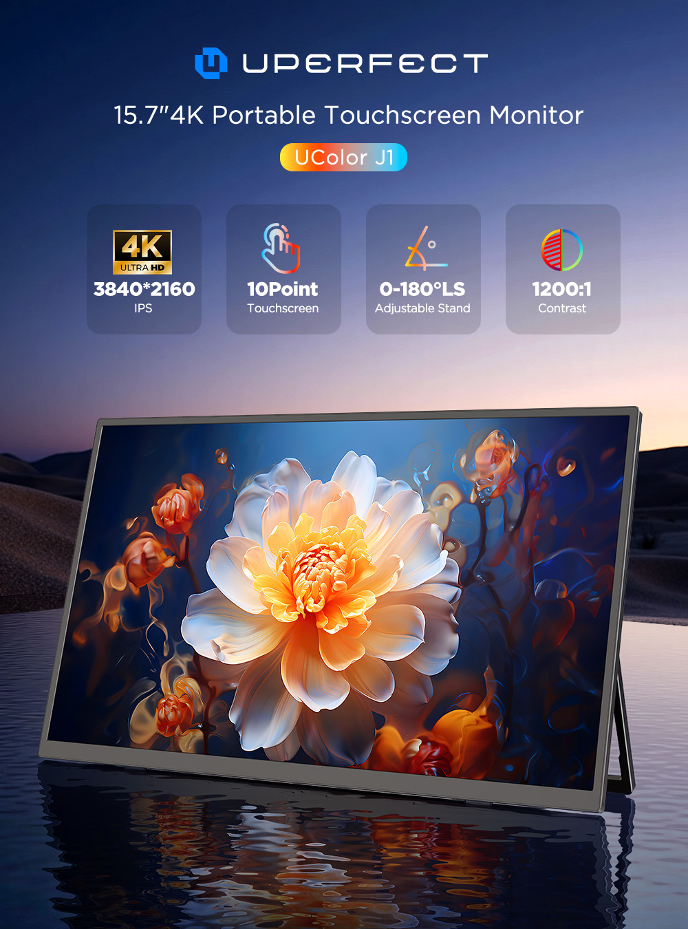 UPERFECT 4K UHD Portable Monit - Portable Touchscreen Monitor For Laptop 评论和价格