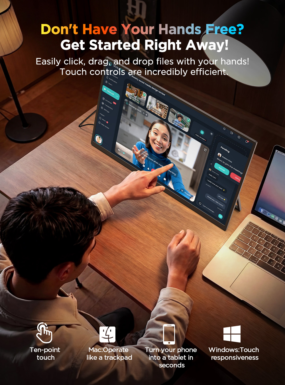 UPERFECT 4K UHD Portable Monit - Portable Touchscreen Monitor For Laptop 评论和价格