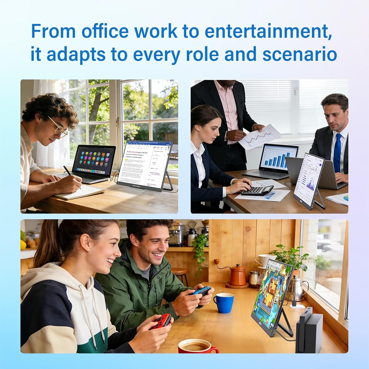Portable Monitor 16 inch 1200P - Dual Screen Portable Monitor Extender 评论和价格