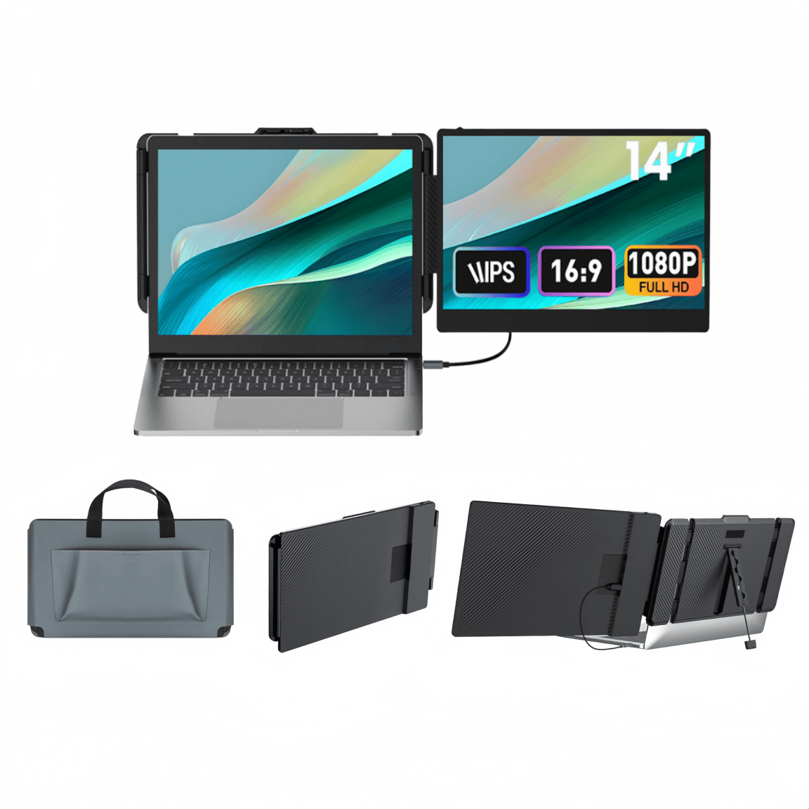 S1 Laptop Screen Extender 14'' - Dual Screen Portable Monitor Extender 评论和价格