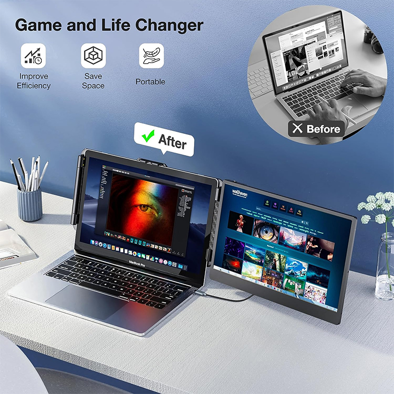 S1 Laptop Screen Extender 14'' - Dual Screen Portable Monitor Extender 评论和价格