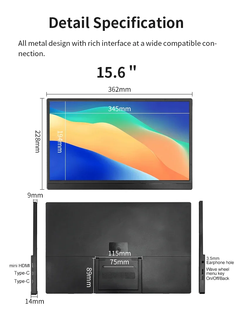 2026 New Ultralight Portable 1 - Portable Monitor 15.6 Inch 1080P Type C 评论和价格