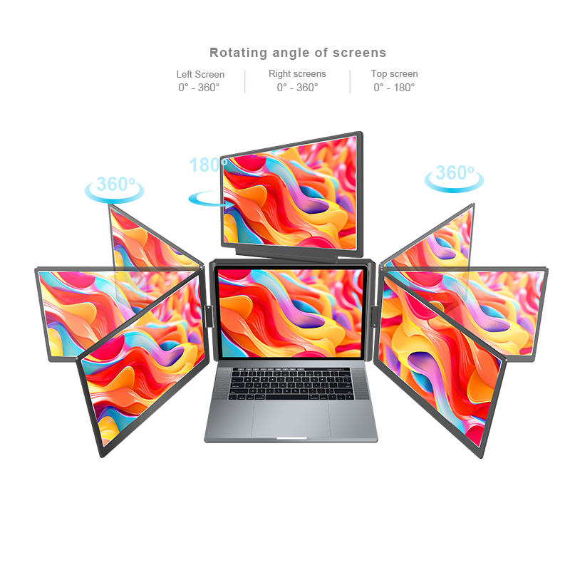 Portable Triple Monitor for La - Triple Screen Laptop Monitor Foldable 评论和价格