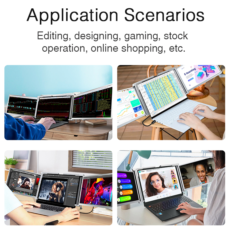 Triple Portable Monitor Screen - Dual Screen Portable Monitor Extender 评论和价格