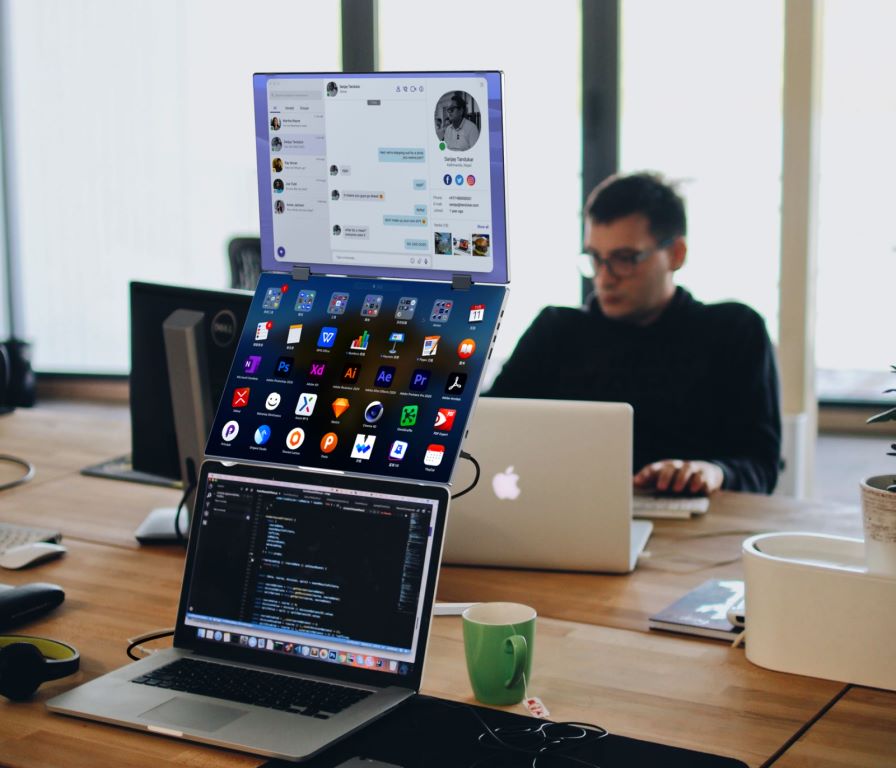 Portable Dual Monitor 2 x 15.6 - Triple Screen Laptop Monitor Foldable 评论和价格