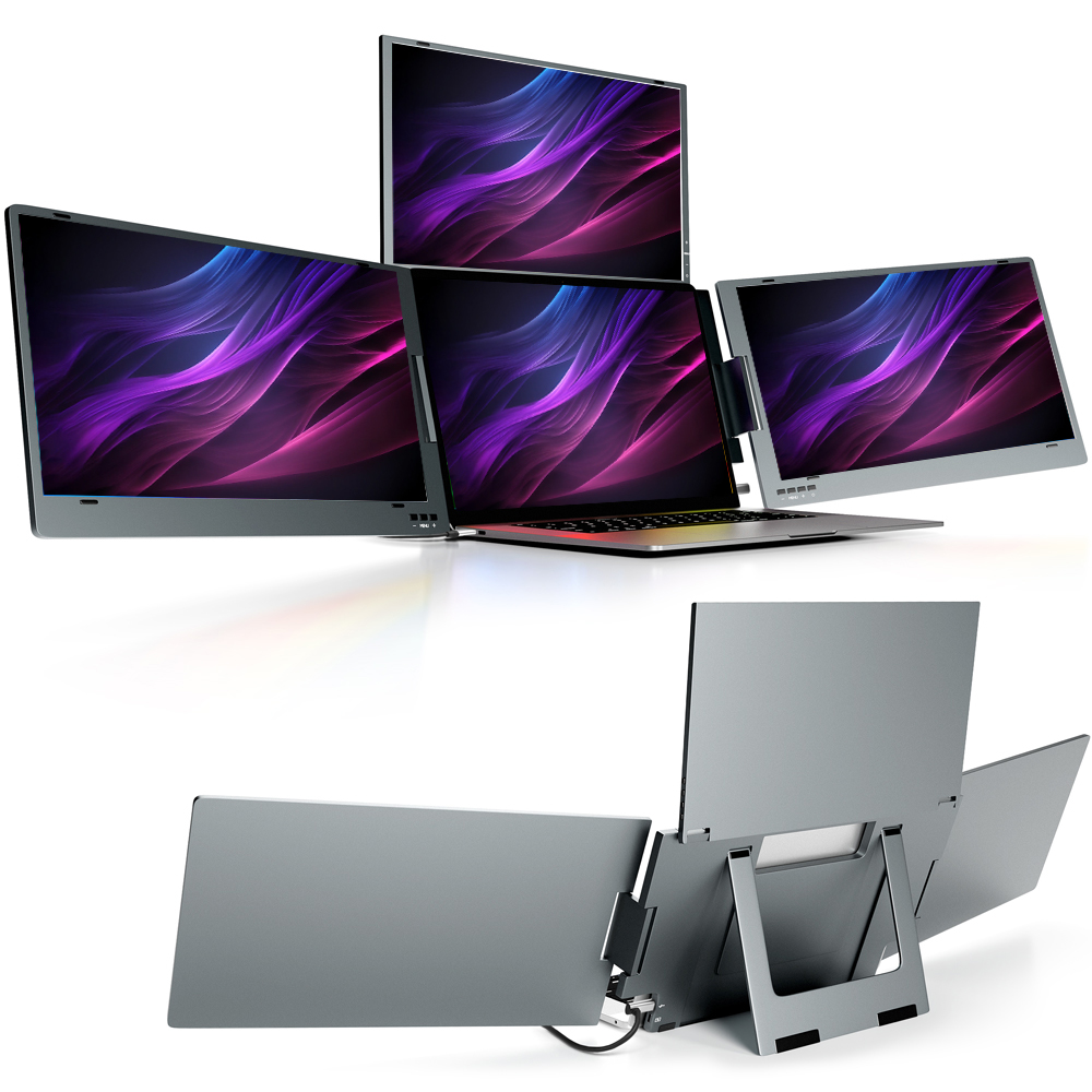 Portable Triple Screen Extende - Triple Screen Laptop Monitor Foldable 评论和价格