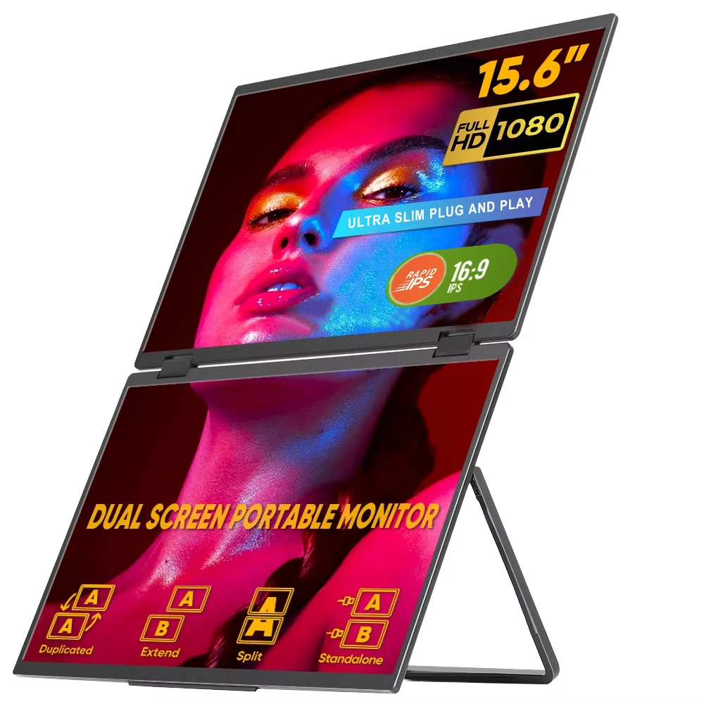 2026 15.6 Inch Portable Laptop - Triple Screen Laptop Monitor Foldable 评论和价格