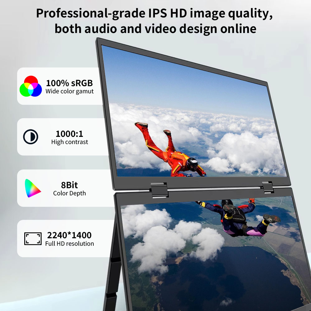 14-Inch Dual Portable Monitor  - Dual Screen Portable Monitor Extender 评论和价格
