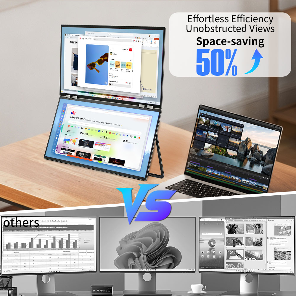 14-Inch Dual Portable Monitor  - Dual Screen Portable Monitor Extender 评论和价格
