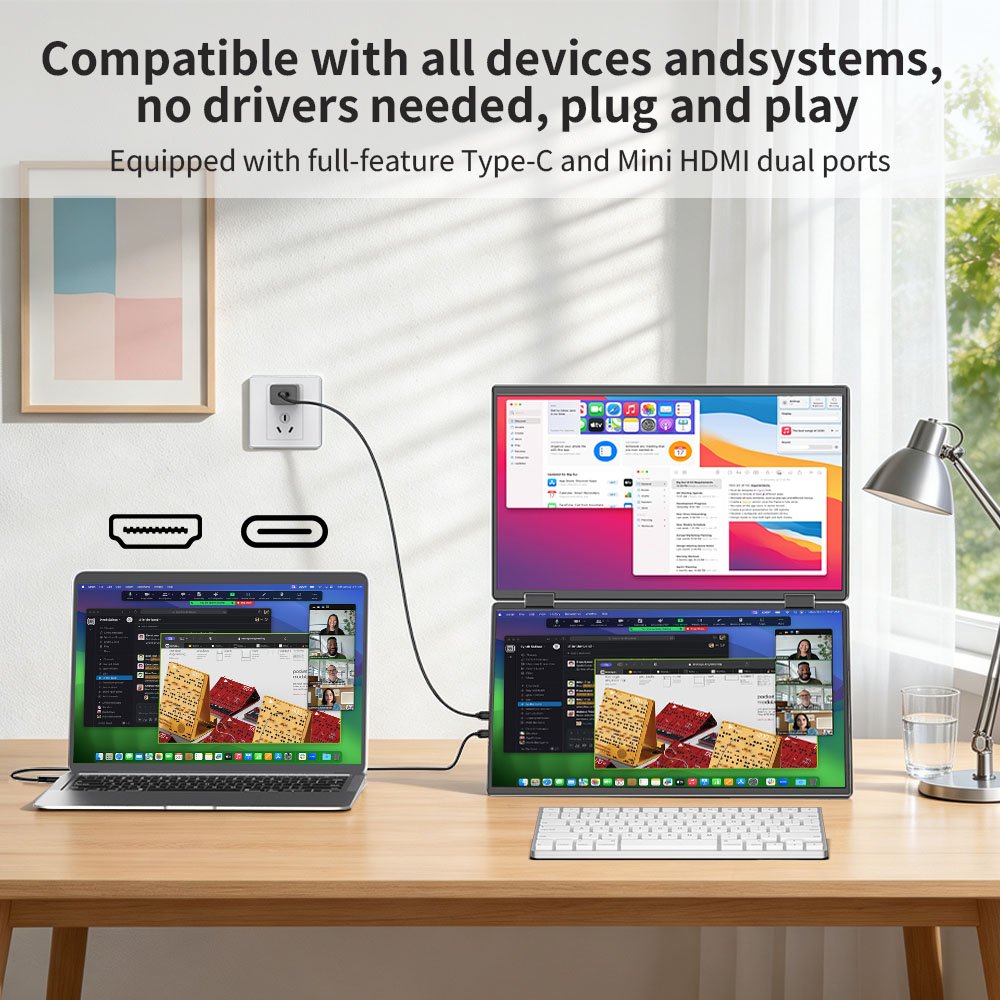 14-Inch Dual Portable Monitor  - Dual Screen Portable Monitor Extender 评论和价格