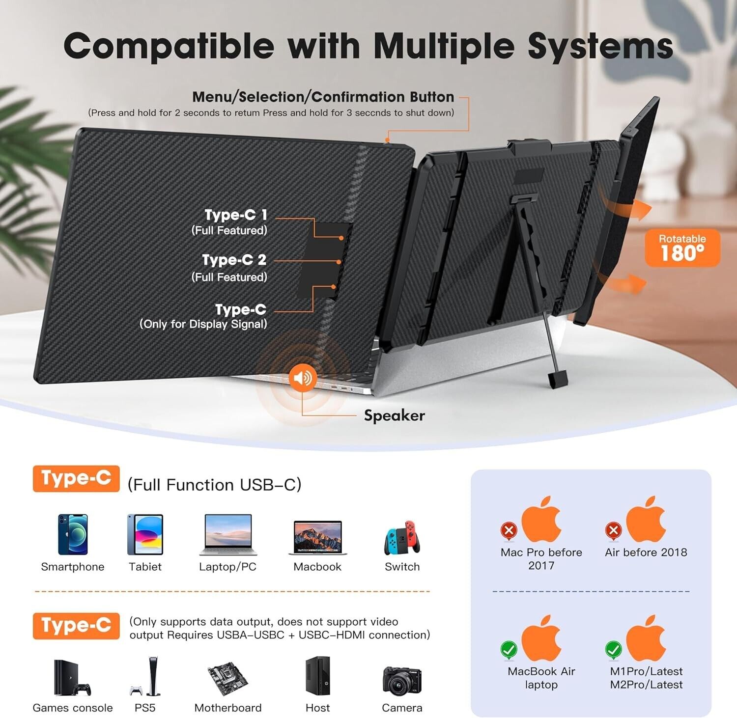 Factory Custom 14 Inch Portabl - Dual Screen Portable Monitor Extender 评论和价格