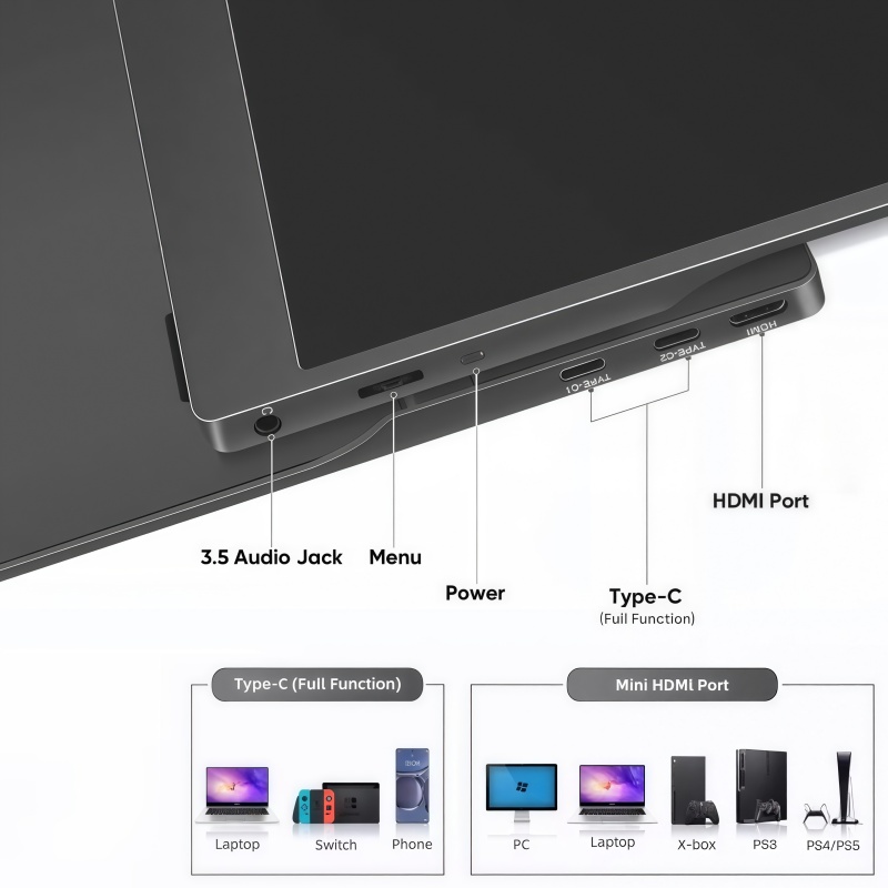 15.6-Inch Portable Touch Monit - Portable Monitor 15.6 Inch 1080P Type C 评论和价格