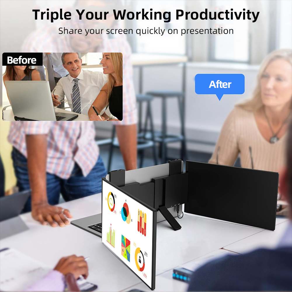 14'' OEM S3 Triple Screen Gami - Triple Screen Laptop Monitor Foldable 评论和价格