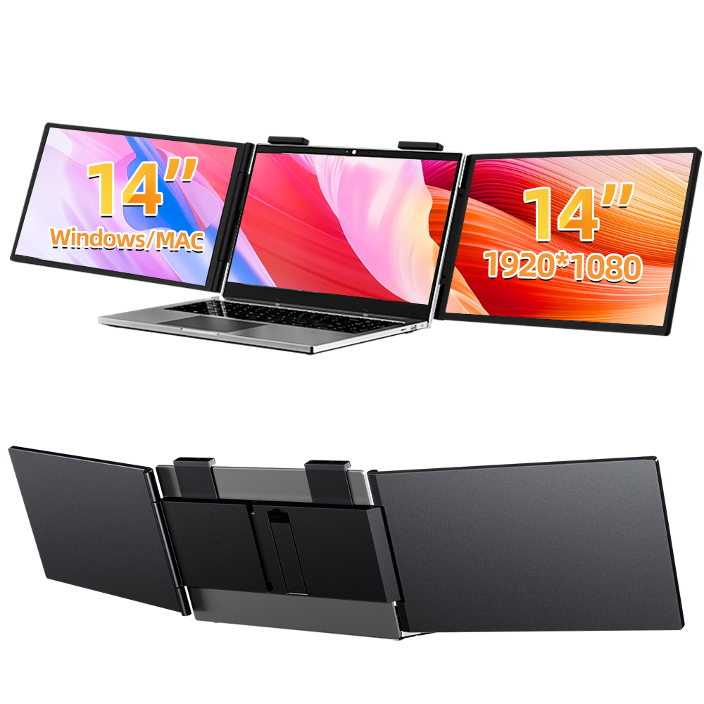 14'' OEM S3 Triple Screen Gami - Triple Screen Laptop Monitor Foldable 评论和价格