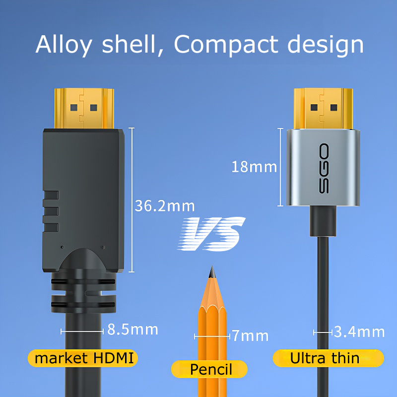 Ultra Thin 8K HDMI to HDMI Cab - Mini Hdmi To Hdmi Cable Ultra Slim 评论和价格