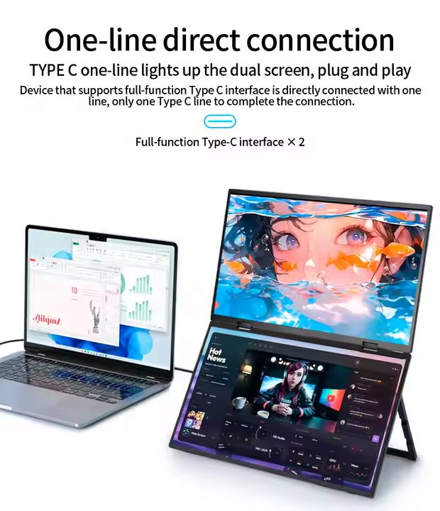 7-Day Delivery 18.5 Inch LCD D - Triple Screen Laptop Monitor Foldable 评论和价格