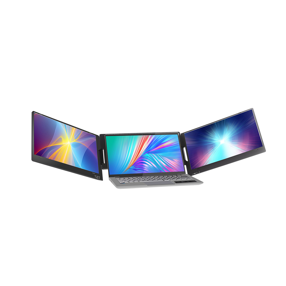 Foldable Triple Screen for Tra - Triple Screen Laptop Monitor Foldable 评论和价格