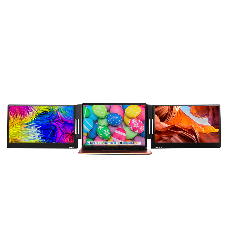 Foldable Triple Screen for Tra - Triple Screen Laptop Monitor Foldable 评论和价格