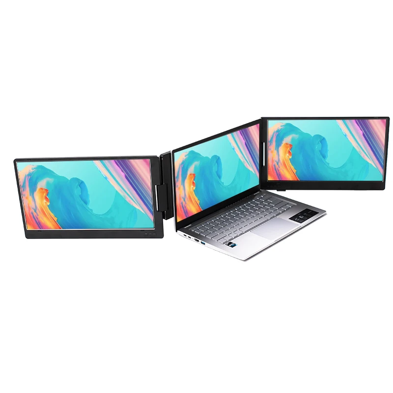 14 Dual Triple Portable Extend - Triple Screen Laptop Monitor Foldable 评论和价格