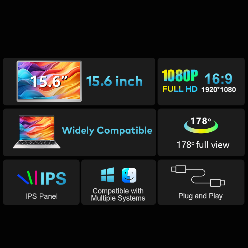 Factory Wholesale 15.6 Inch Po - Dual Screen Portable Monitor Extender 评论和价格