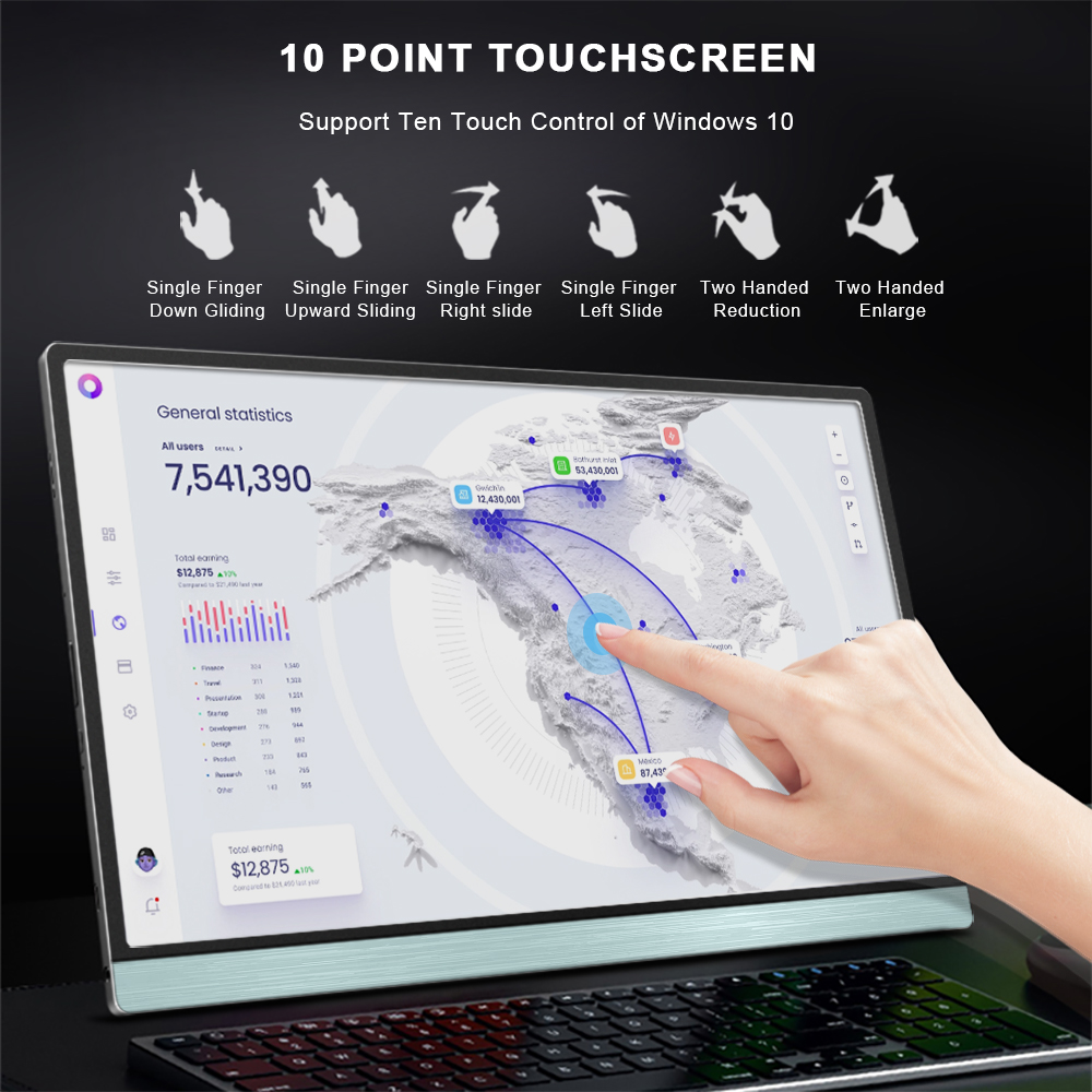 13.3 Inch Portable USB Type-C  - Portable Touchscreen Monitor For Laptop 评论和价格